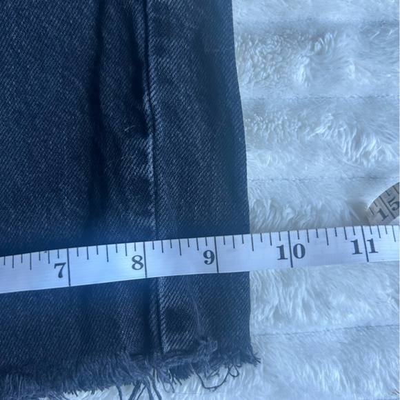 TopShop Moto Crop Womens US26 Black Wide Leg Raw Hem Jeans - Picture 2 of 9